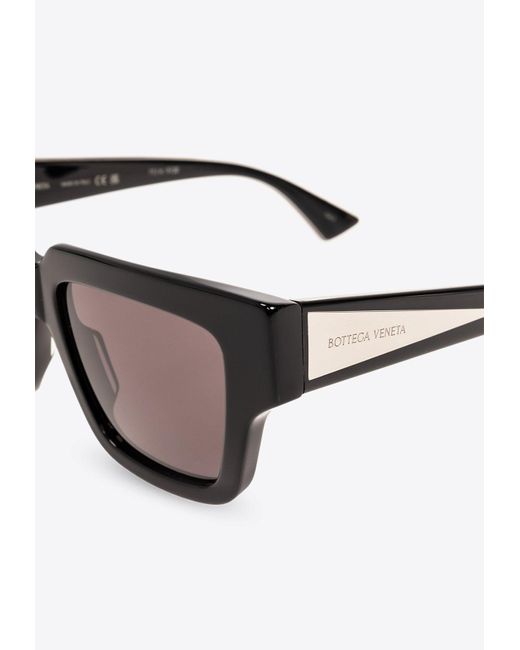Bottega Veneta Gray Tri-Fold Square Sunglasses