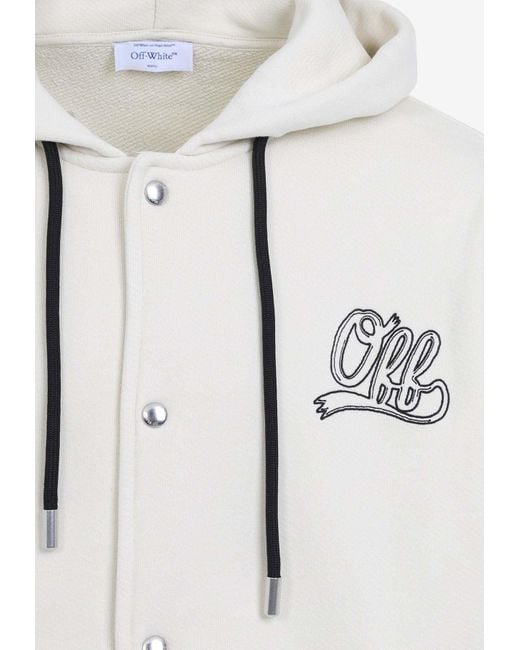 Off-White c/o Virgil Abloh Logo Varsity Hooded Jacket in