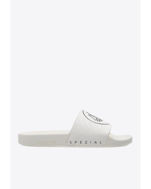 Adidas Originals White Adilette Spezial Slides for men