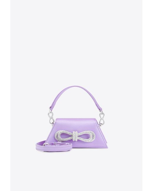 Mach & Mach Purple Samantha Double Bow Top Handle Bag