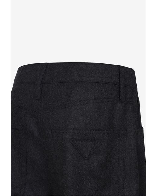 Prada Blue Tailored Wool Pants