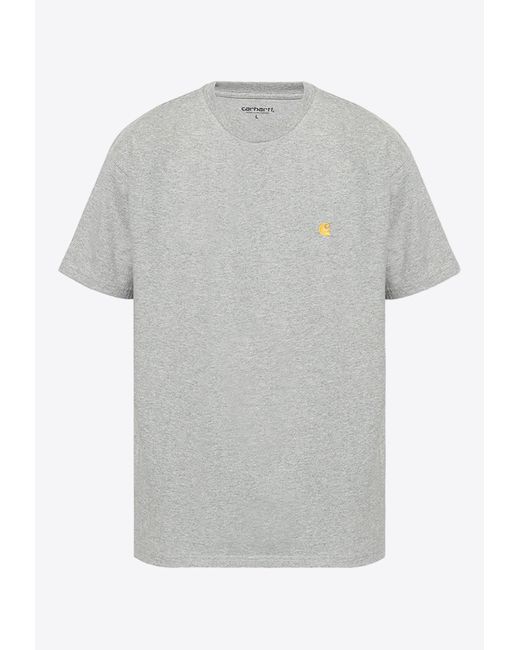 Carhartt Gray Essential Logo Crewneck T-Shirt for men
