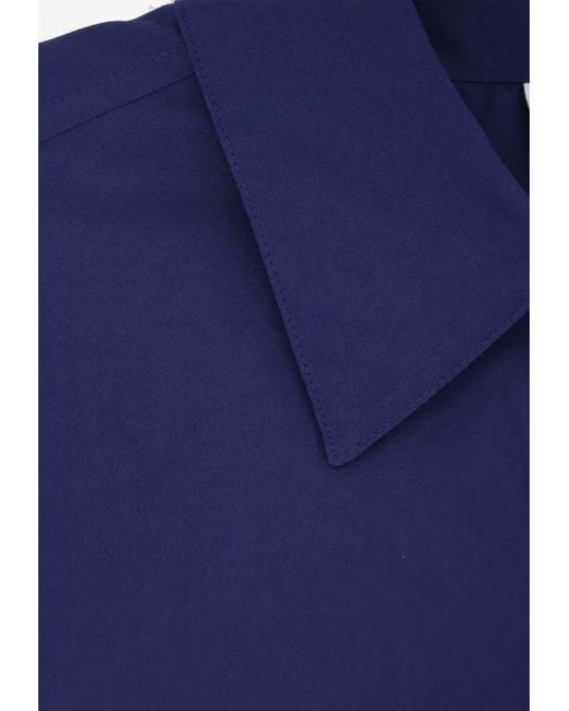 Aspesi Blue Cropped Buttoned Shirt