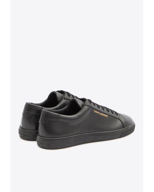 Saint Laurent Andy Leather Low Top Sneakers in Black for Men Lyst