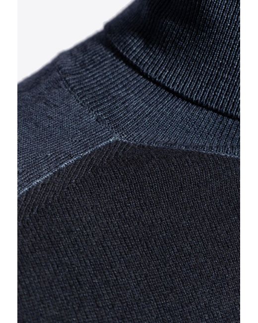 Etro Blue Pegaso Wool Turtleneck Sweater for men