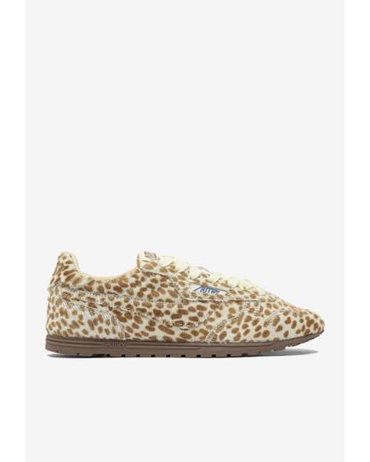 Autry White Windspin Animal Print Low-Top Sneakers
