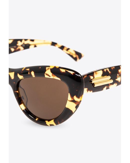 Bottega Veneta Brown Bombe Cat-Eye Sunglasses