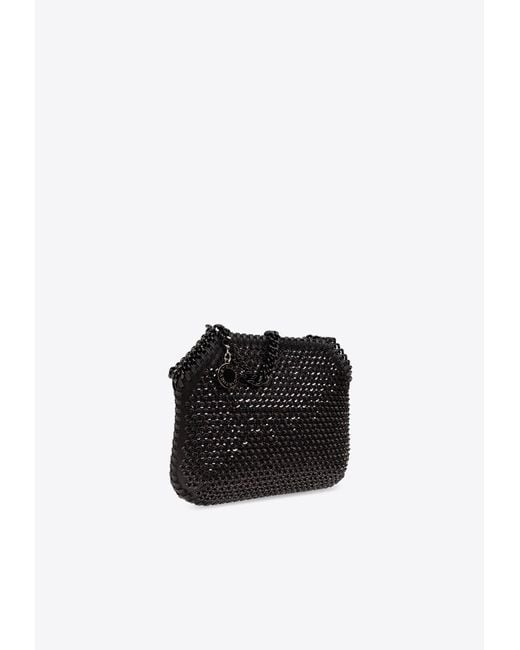Stella McCartney Black Tiny Falabella Logo-Charm Tote Bag