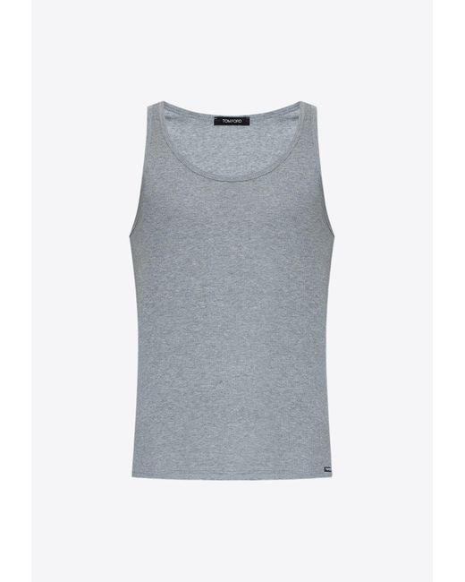 Tom Ford Gray Ribbed Knit Tank Top for men