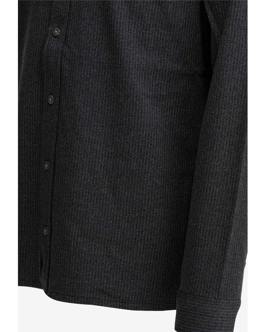 Vince Black Striped Buttoned Shirt for men