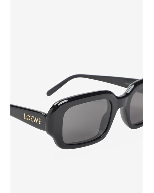 Loewe Gray Rectangular Slim Sunglasses