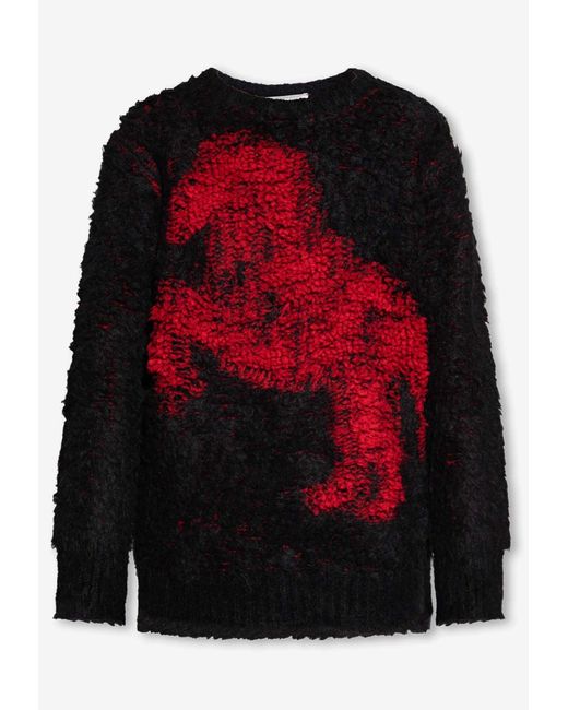 Stella McCartney Red Horse Motif Sweater
