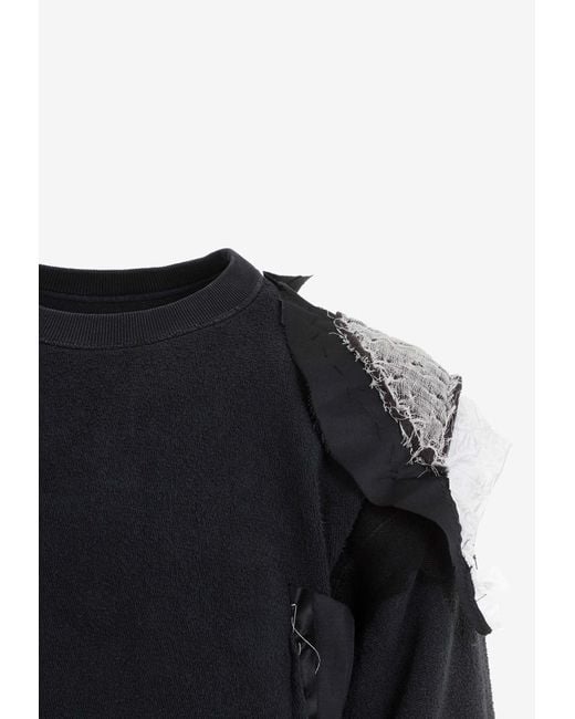 Maison Margiela Black Deconstructed Pullover Sweatshirt for men