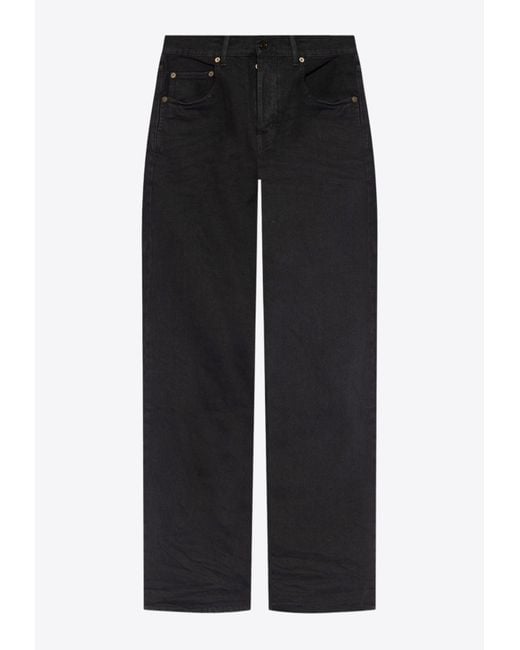 Saint Laurent Black Basic Baggy Jeans