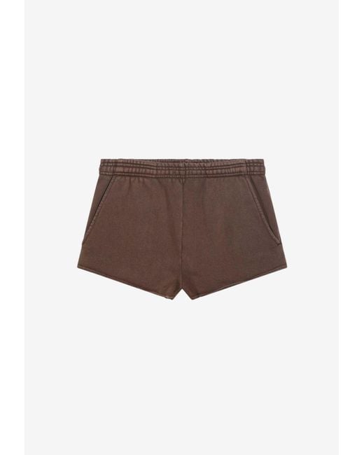 Entire studios Brown Elasticated Mini Shorts