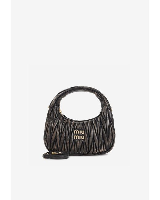Miu Miu Blue Wander Matelassé Shoulder Bag