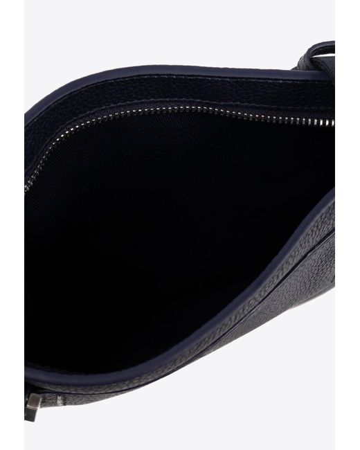 Ferragamo Blue Twins Gancini Buckle Messenger Bag for men