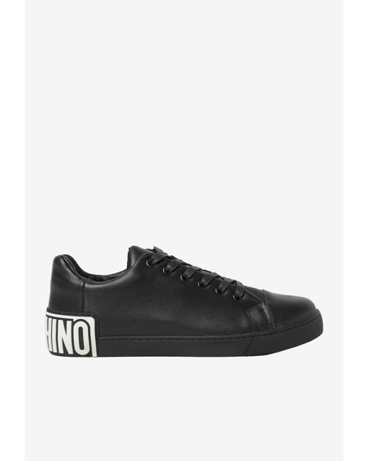 Moschino Black Logo Lettering Low-Top Sneakers for men