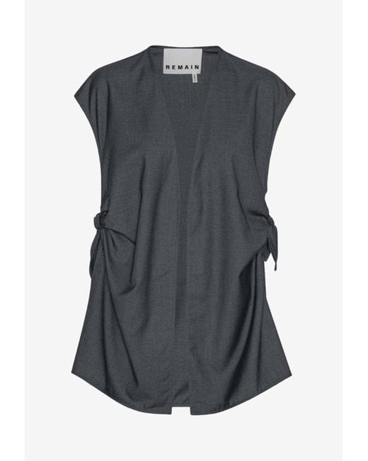 Remain Black Oversized Knotted Vest