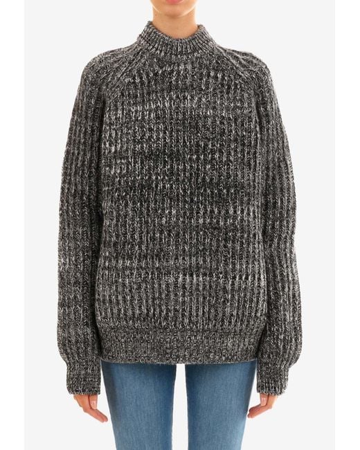 Plan C Gray Wool Mélange Sweater