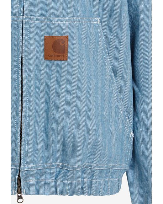Carhartt Blue Menard Zip-Up Denim Jacket for men