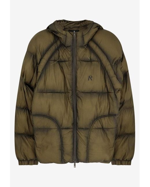 Represent Green Quilted Down Jacket for men