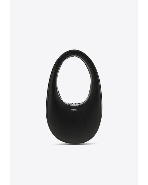 Coperni Black Mini Swipe Oval-Shaped Hobo Bag