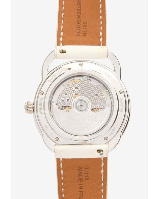 Hermès White Large Arceau Les Folies Du Ciel 38Mm Watch