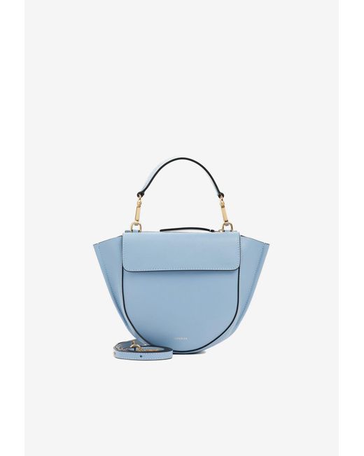 Wandler Leather Mini Hortensia Top Handle Bag in Blue | Lyst UK