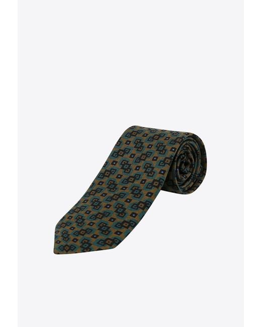 NICKY MILANO Black Patterned Wool-Blend Tie for men