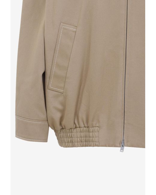 Marni Natural Embroidered Tulip Zip-Up Hoodie