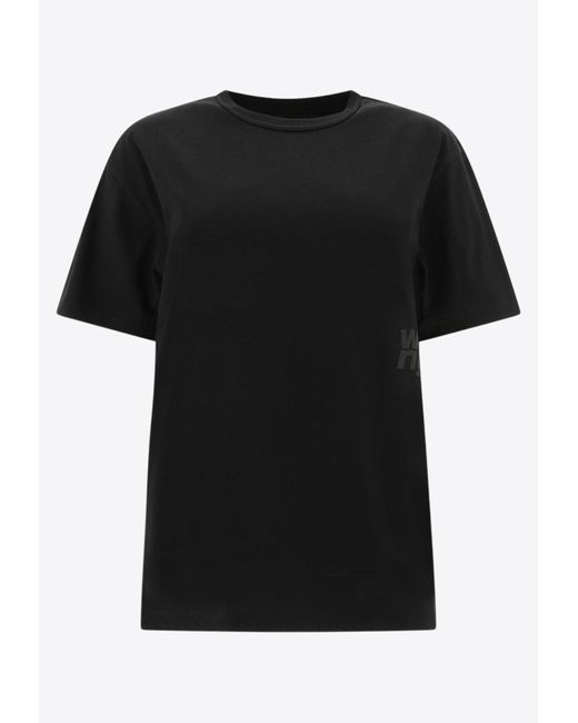 Alexander Wang Black Puff Logo Jersey T-Shirt