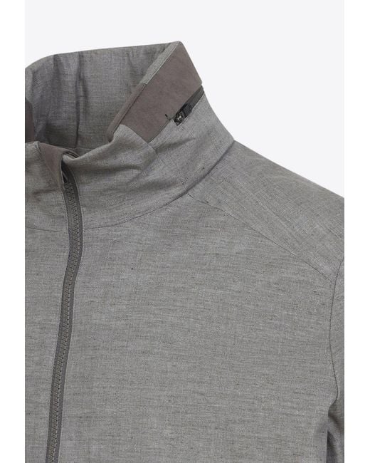 Sease Gray Laminated Zip-Up Jacket for men