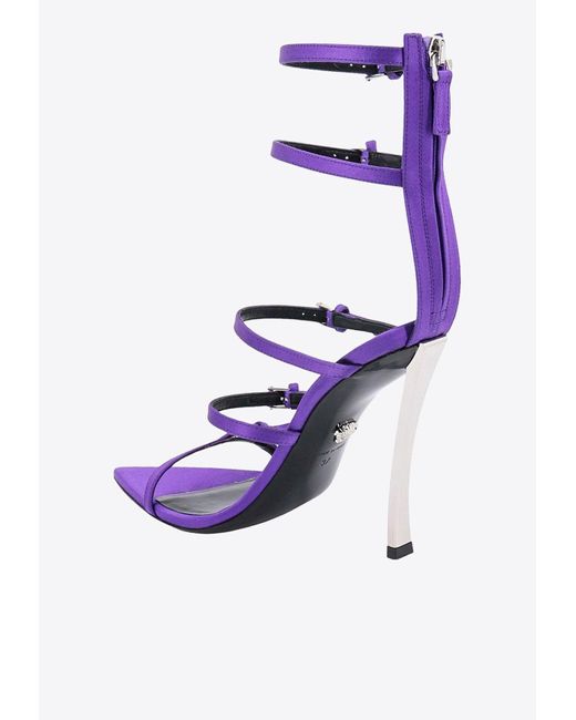 Versace White Pin-Point 120 Strappy Sandals