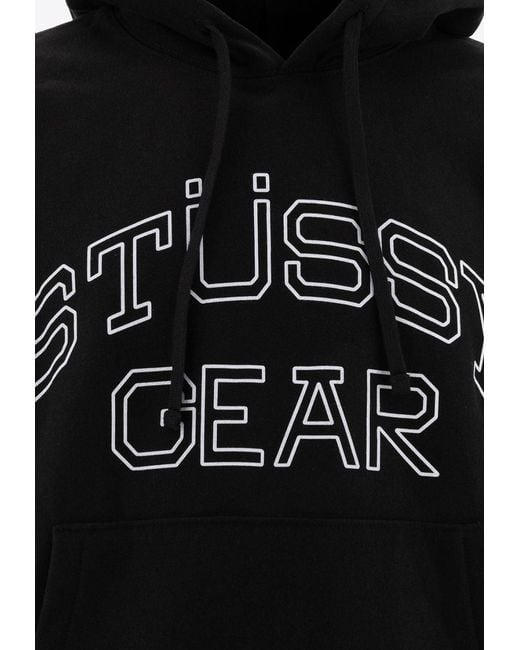 Stussy Black Essential Gear Hoodie for men