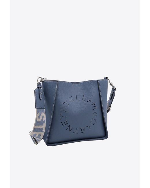 Stella McCartney Blue Perforated Logo Crossbody Bag