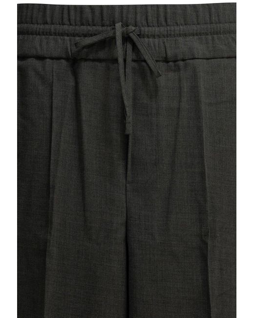 AMI Gray Elastic Drawstring Pants for men