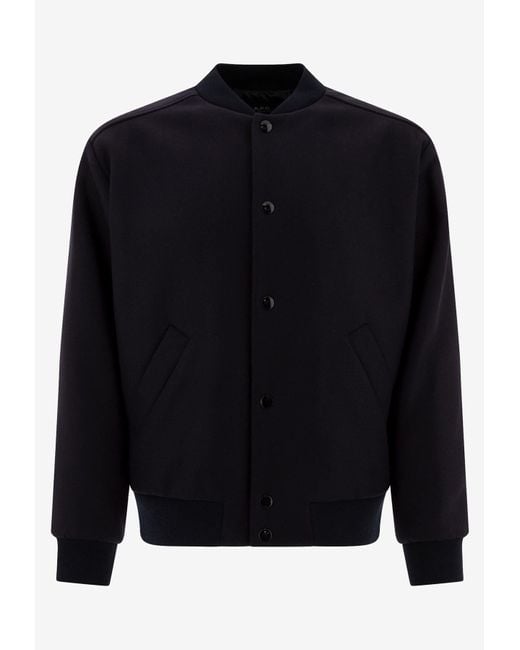 A.P.C. Blue Micky Bomber Jacket for men