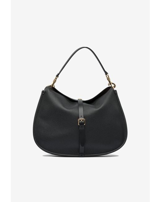 Etro Black Maxi Pony Leather Shoulder Bag