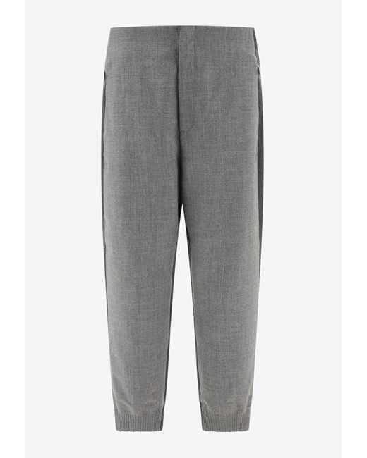 Thom Browne Gray Wool Track Pants for men