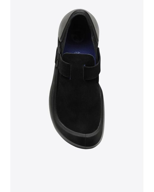 Birkenstock Black Reykjavik Nubuck Leather Sandals for men
