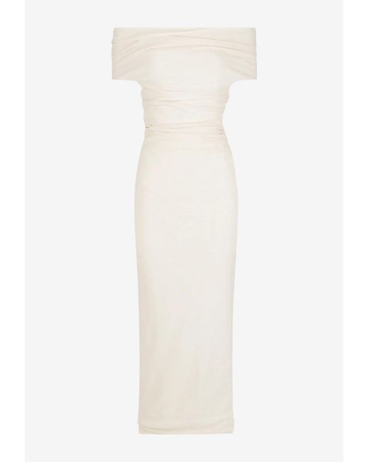 shona joy beau asymmetrical midi dress Shona Joy Beau Asymmetrical Midi Dress | Ivory