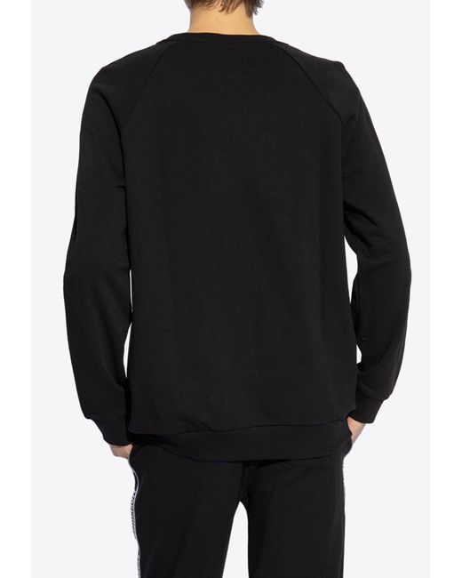Moschino Black Logo Print Crewneck Sweatshirt for men
