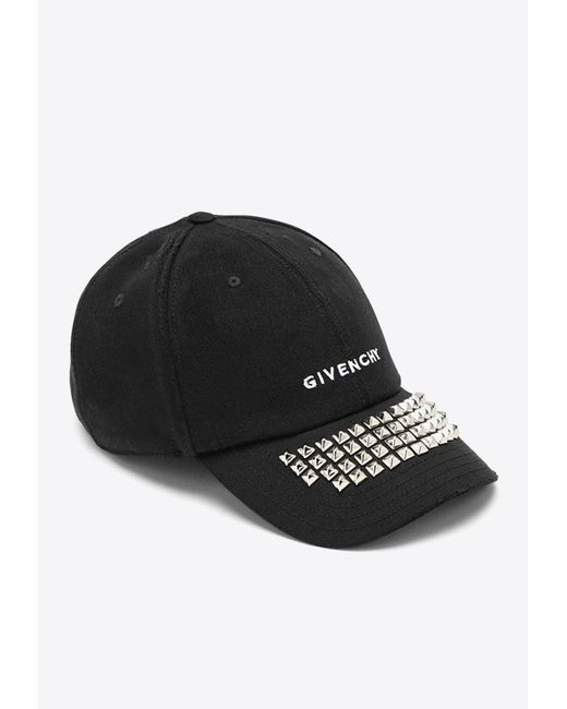 Givenchy Black Studded Logo Baseball Cap for men