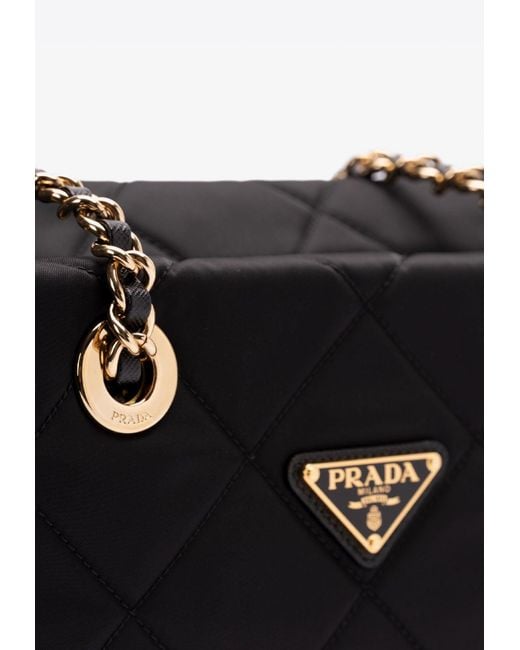 Prada White Medium Re-Edition 1995 Chaîne Shoulder Bag