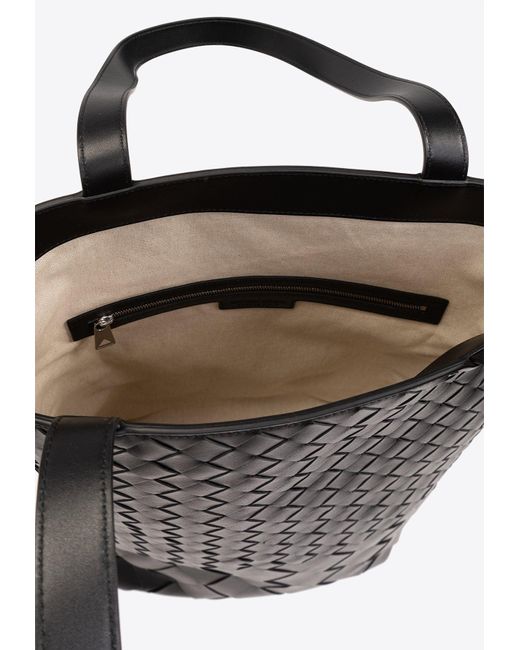 Bottega Veneta Black Intrecciatto Shopper Bag, for men