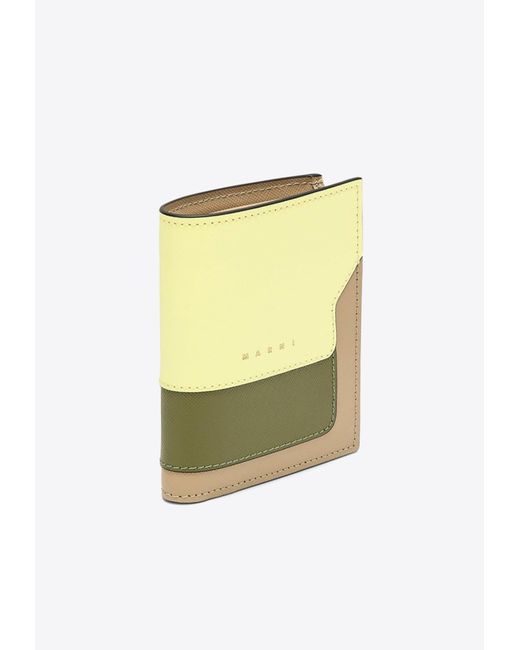 Marni Yellow Leather Bi-Fold Wallet