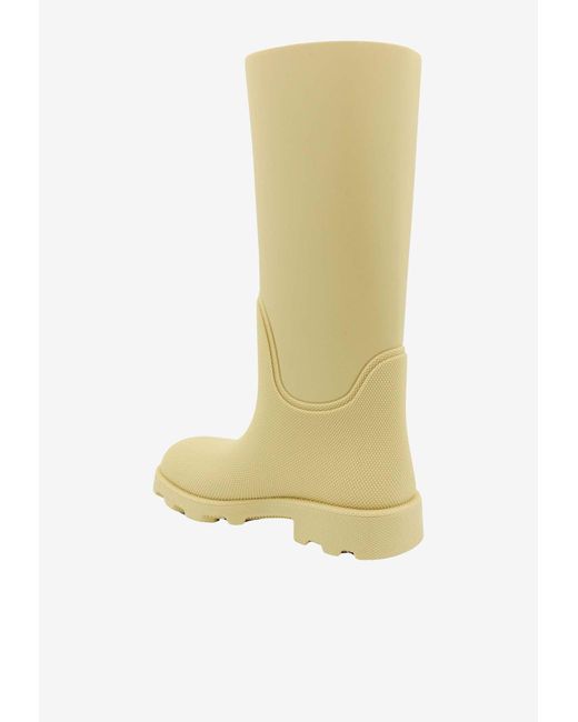 Burberry White Marsh Knee-High Rain Boots