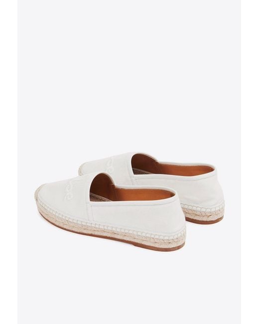 Chloé White Isla Canvas Espadrilles