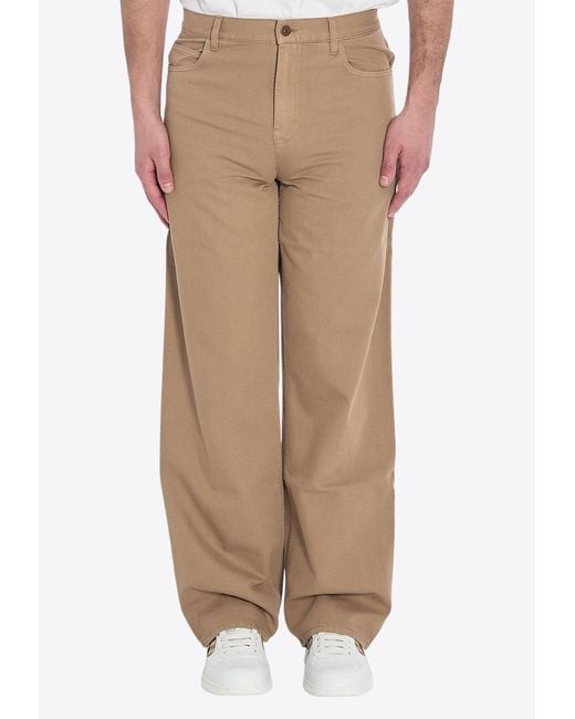 Burberry Natural Logo Patch Wide-Leg Pants for men